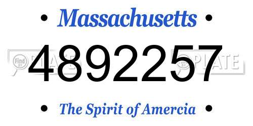4892257 Massachusetts License Plate