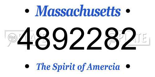 4892282 Massachusetts License Plate