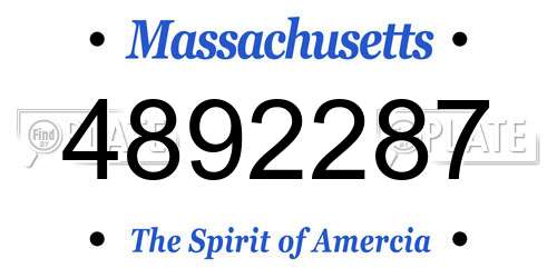 4892287 Massachusetts License Plate