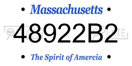 48922B2 Massachusetts License Plate