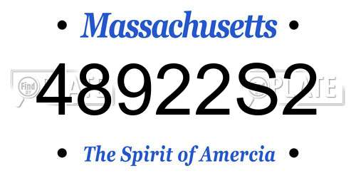 48922S2 Massachusetts License Plate