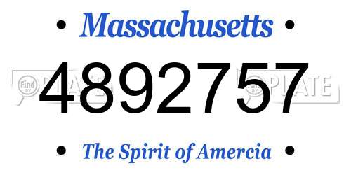 4892757 Massachusetts License Plate