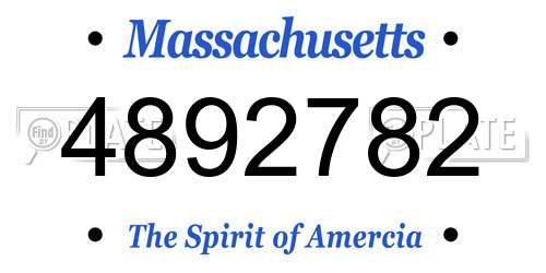 4892782 Massachusetts License Plate