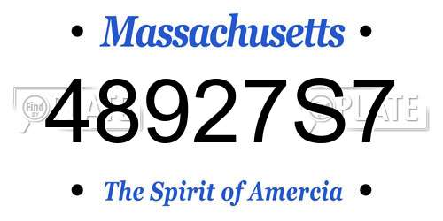 48927S7 Massachusetts License Plate