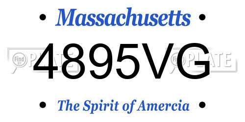 4895VG Massachusetts License Plate