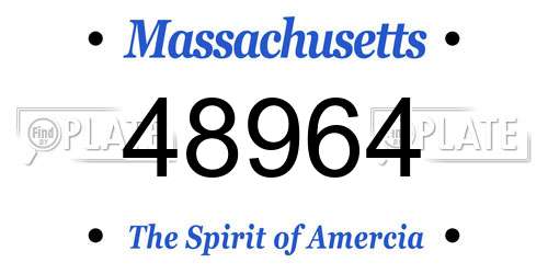 48964 Massachusetts License Plate