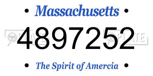 4897252 Massachusetts License Plate
