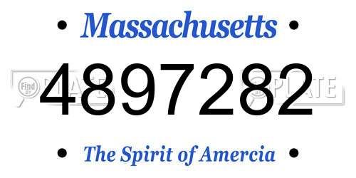 4897282 Massachusetts License Plate