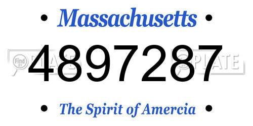 4897287 Massachusetts License Plate