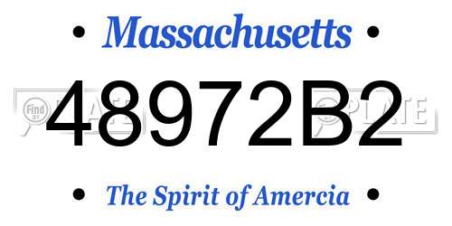 48972B2 Massachusetts License Plate