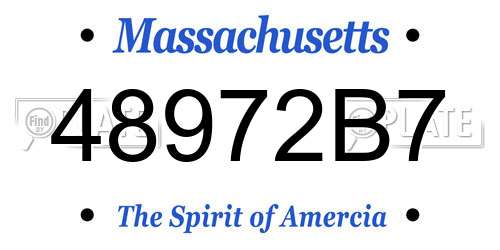 48972B7 Massachusetts License Plate