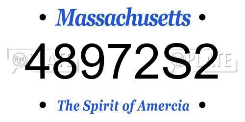 48972S2 Massachusetts License Plate