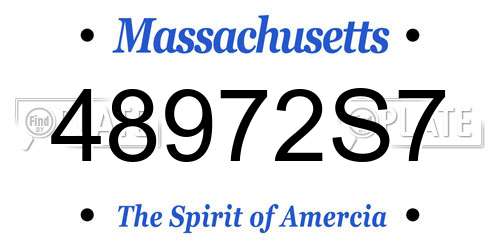 48972S7 Massachusetts License Plate