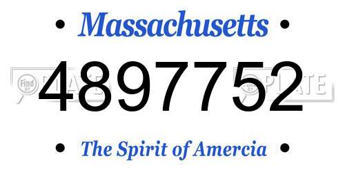4897752 Massachusetts License Plate
