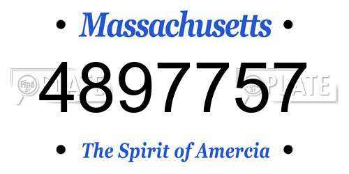 4897757 Massachusetts License Plate
