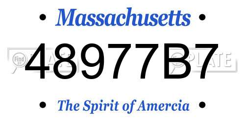 48977B7 Massachusetts License Plate