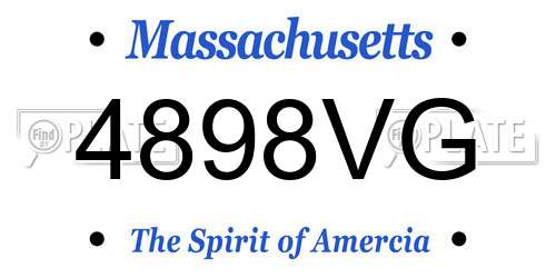4898VG Massachusetts License Plate