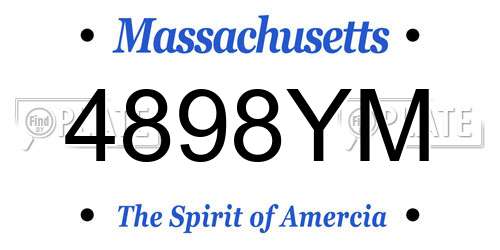 4898YM Massachusetts License Plate