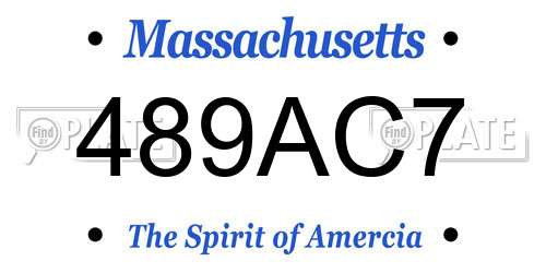 489AC7 Massachusetts License Plate