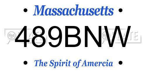 489BNW Massachusetts License Plate