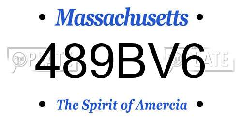 489BV6 Massachusetts License Plate