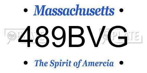 489BVG Massachusetts License Plate