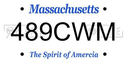 489CWM Massachusetts License Plate