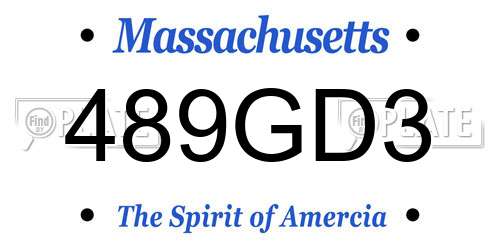 489GD3 Massachusetts License Plate