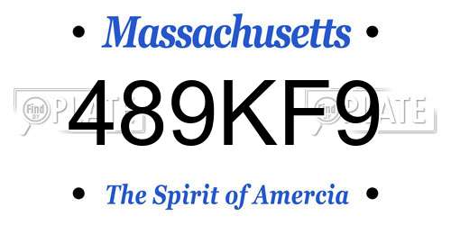 489KF9 Massachusetts License Plate