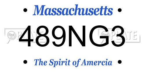 489NG3 Massachusetts License Plate