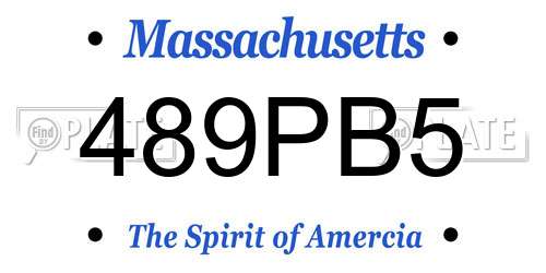 489PB5 Massachusetts License Plate