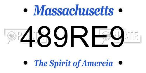 489RE9 Massachusetts License Plate