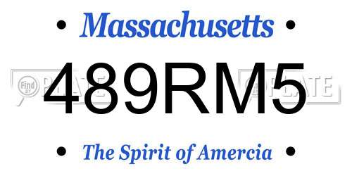 489RM5 Massachusetts License Plate