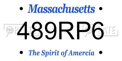 489RP6 Massachusetts License Plate