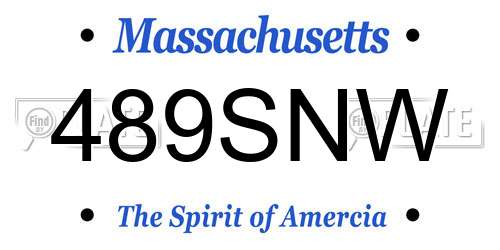 489SNW Massachusetts License Plate