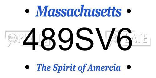 489SV6 Massachusetts License Plate