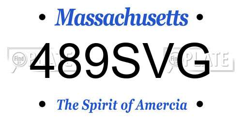 489SVG Massachusetts License Plate