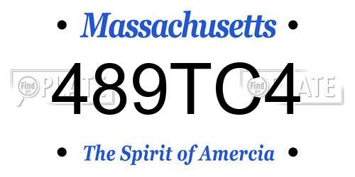 489TC4 Massachusetts License Plate