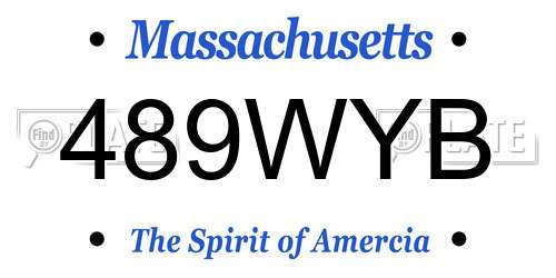 489WYB Massachusetts License Plate