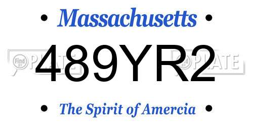 489YR2 Massachusetts License Plate