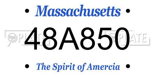 48A850 Massachusetts License Plate