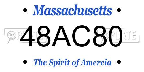 48AC80 Massachusetts License Plate
