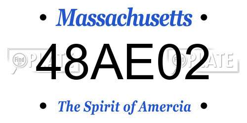 48AE02 Massachusetts License Plate