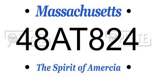 48AT824 Massachusetts License Plate