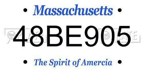 48BE905 Massachusetts License Plate