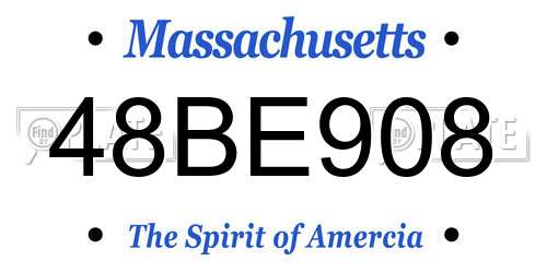 48BE908 Massachusetts License Plate