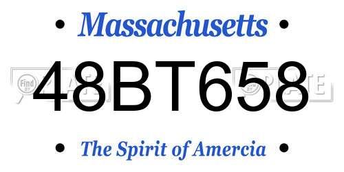 48BT658 Massachusetts License Plate