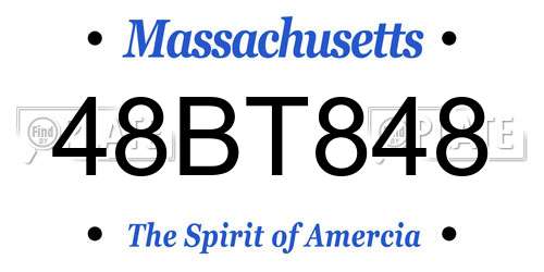 48BT848 Massachusetts License Plate