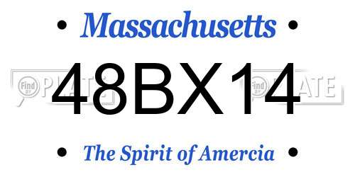 48BX14 Massachusetts License Plate