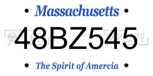 48BZ545 Massachusetts License Plate